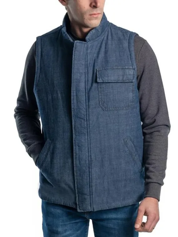 Hultabs | Kapitoneli Denim Kot Yelek, Lacivert