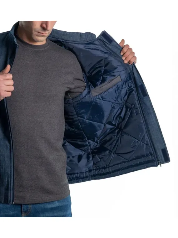 Hultabs | Kapitoneli Denim Kot Yelek, Lacivert