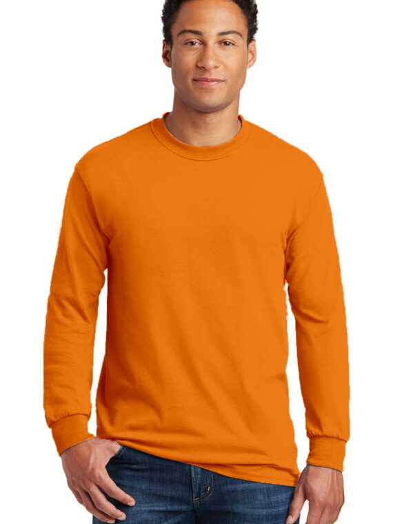 Sweatshirt, %100 Pamuk, İçi Şardonlu, 2 İplik Sweatshirt, 0 Yaka, Turuncu