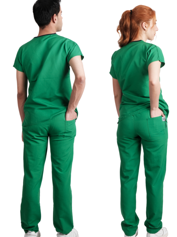 Unisex Medikal Üniforma Doktor, Hemşire Scrubs Pantolon, Yeşil Üniforma Tek Alt