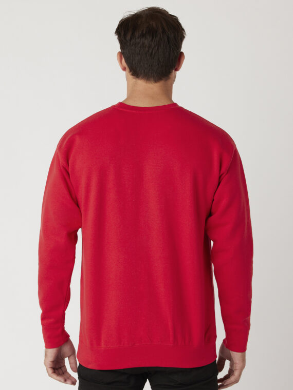 Sweatshirt, %100 Pamuk, İçi Şardonlu, 3 İplik Sweatshirt, 0 Yaka, Kırmızı