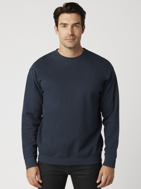 Sweatshirt, %100 Pamuk, İçi Şardonlu, 3 İplik Sweatshirt, 0 Yaka, Lacivert