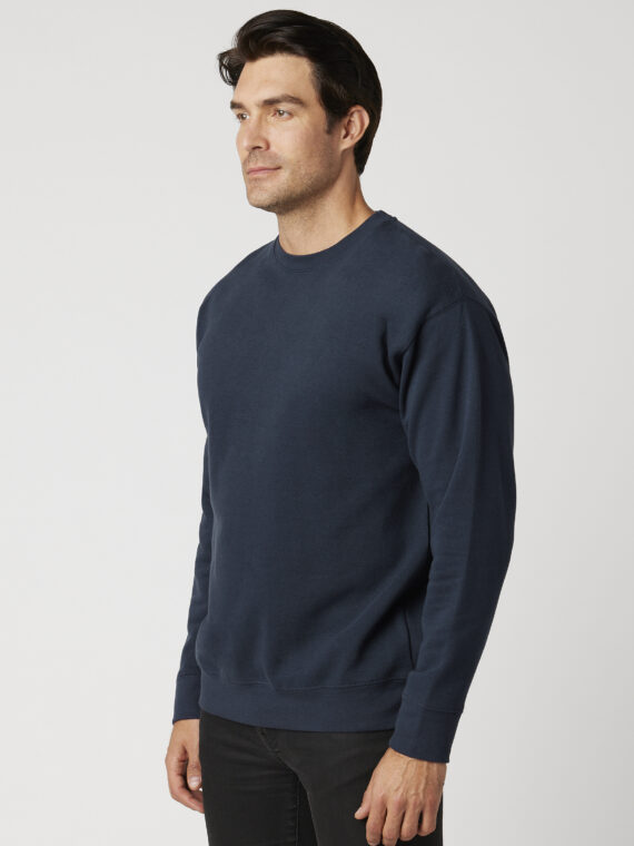 Sweatshirt, %100 Pamuk, İçi Şardonlu, 3 İplik Sweatshirt, 0 Yaka, Lacivert