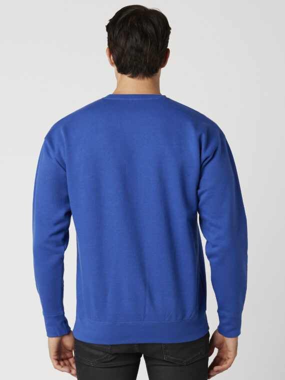 Sweatshirt, %100 Pamuk, İçi Şardonlu, 3 İplik Sweatshirt, 0 Yaka, Sax-Mavi