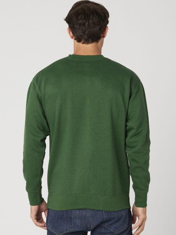 Sweatshirt, %100 Pamuk, İçi Şardonlu, 3 İplik Sweatshirt, 0 Yaka, Yeşil