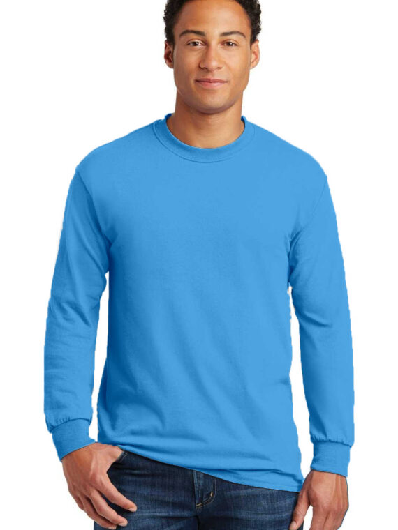 Sweatshirt, %100 Pamuk, İçi Şardonlu, 2 İplik Sweatshirt, 0 Yaka, Mavi